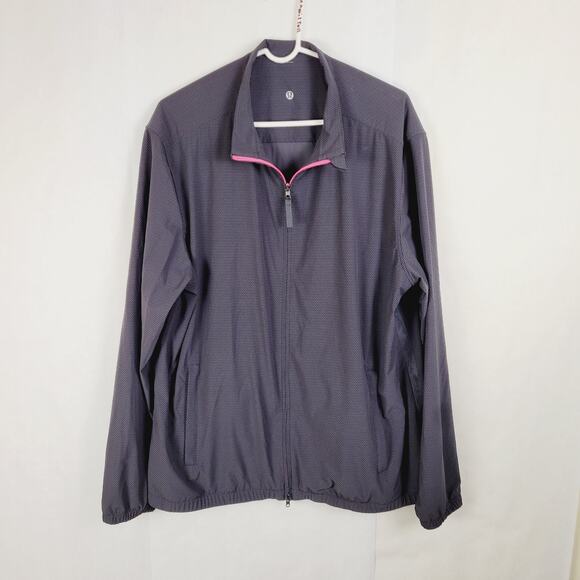 Lululemon Mens black and grey reversible full zip athletic windbreaker jacket - Picture 1 of 10